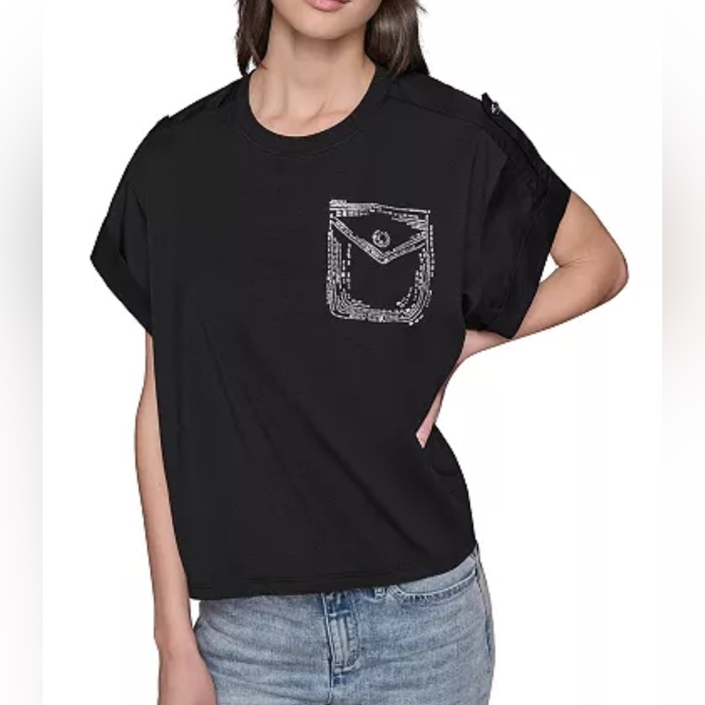 Karl Lagerfeld Embellished Pocket Tee